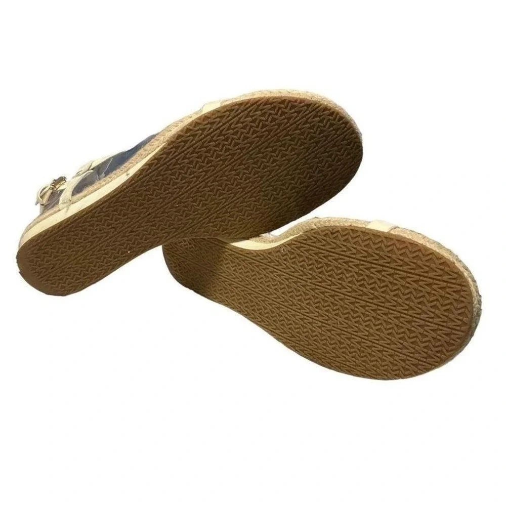 MICHAEL KORS HOPE‎ WHITE PATENT MK LOGO ESPADRILLE SANDALS SIZE 6.5